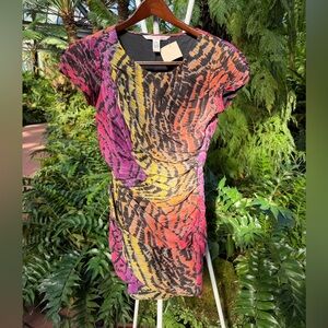 Diane Von Furstenberg Pink and Yellow Mini Dress